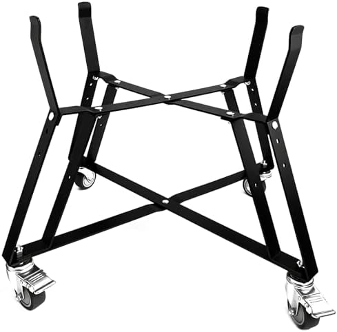 Heavy Duty BBQ Grill Rolling Cart, Rolling Nest, Rolling Outdoor Cart for XLarge Big Green Egg with Locking Caster for BGE XL Smoker Kamado Big Joe 24" Charcoal Grill Stand Accessori