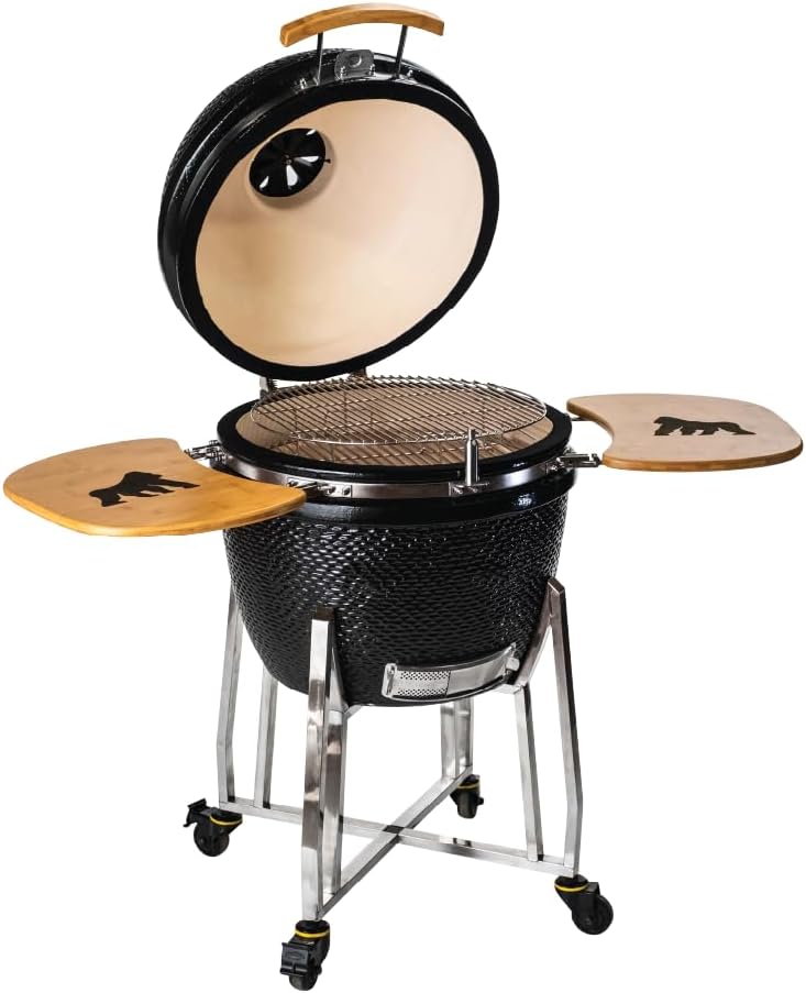 GRILLA Kong Ceramic Kamado Grill with Adjustable Vent, Ceramic Construction, 600 Square Inches of Cook Space for Outdoor Cooking, Grilling, Outdoor Grilling